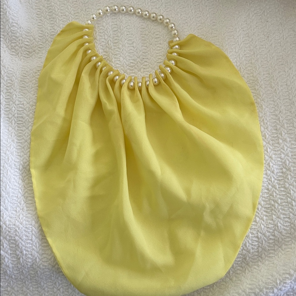 Yellow lime vintage pop it bead  Gathered  scarf . Adjustable! Fun vintage find